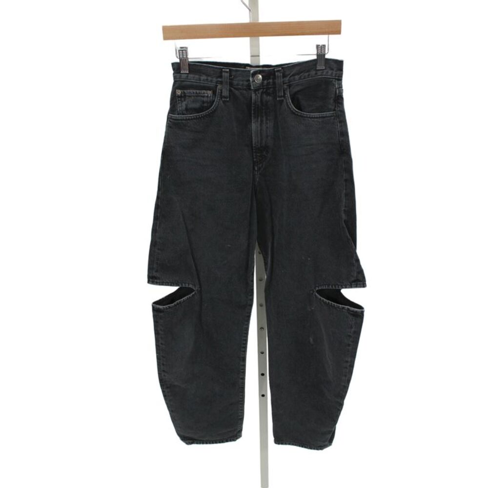Agolde Women High Rise Straight Black Jeans 100% Cotton Size 25